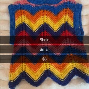 SHEIN Vibrant Chevron Knit Sweater